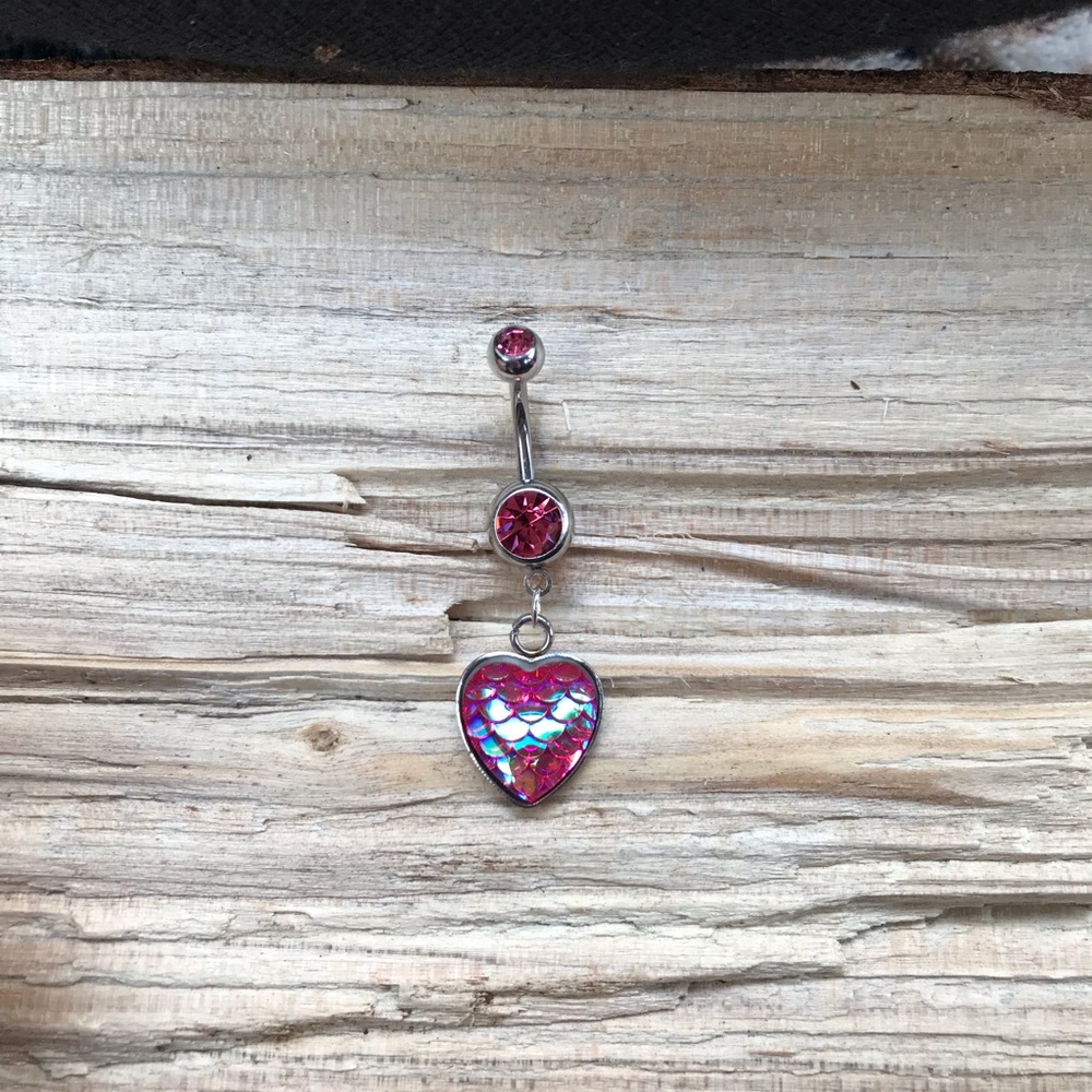 Mermaid Heart Belly Button Ring